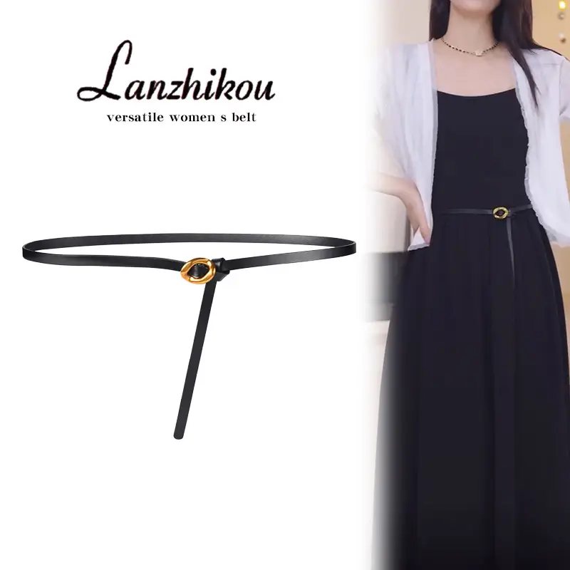 Women's Genuine Leather Belt with Dress Waist Chain Decoration - Image 4