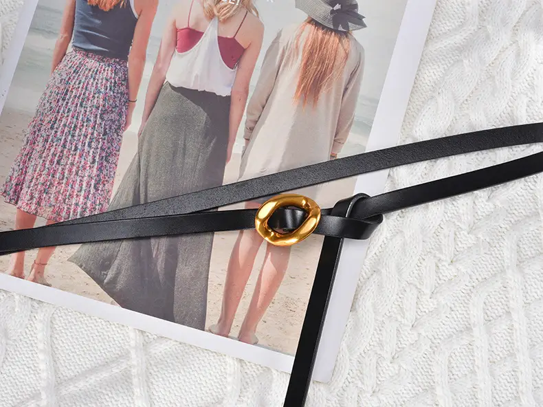 Women's Genuine Leather Belt with Dress Waist Chain Decoration — feature 6