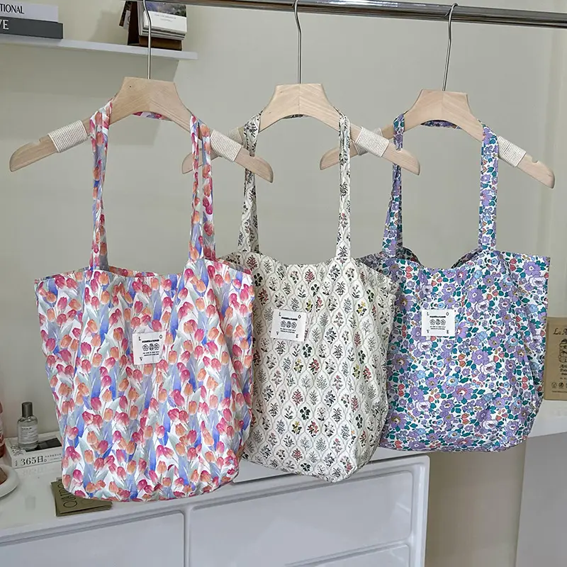 Vintage Floral Canvas Shoulder Bag for Students - Image 6