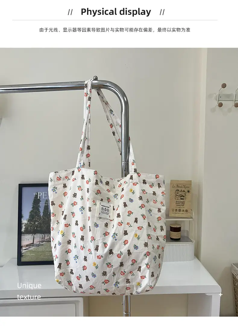 Vintage Floral Canvas Shoulder Bag for Students — feature 5