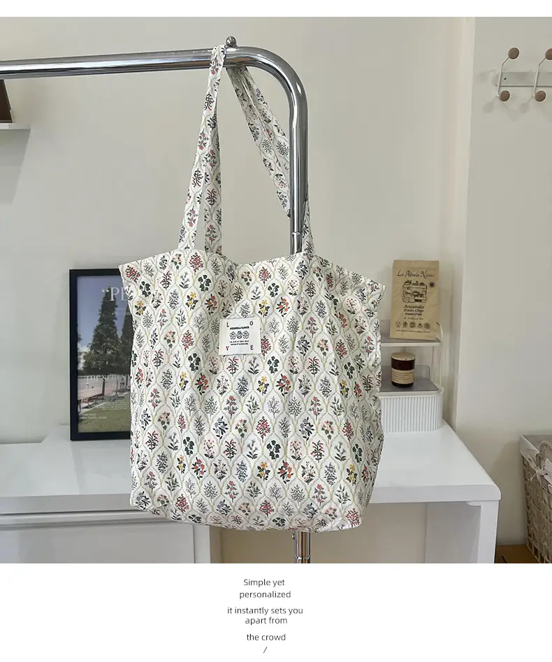 Vintage Floral Canvas Shoulder Bag for Students — feature 6