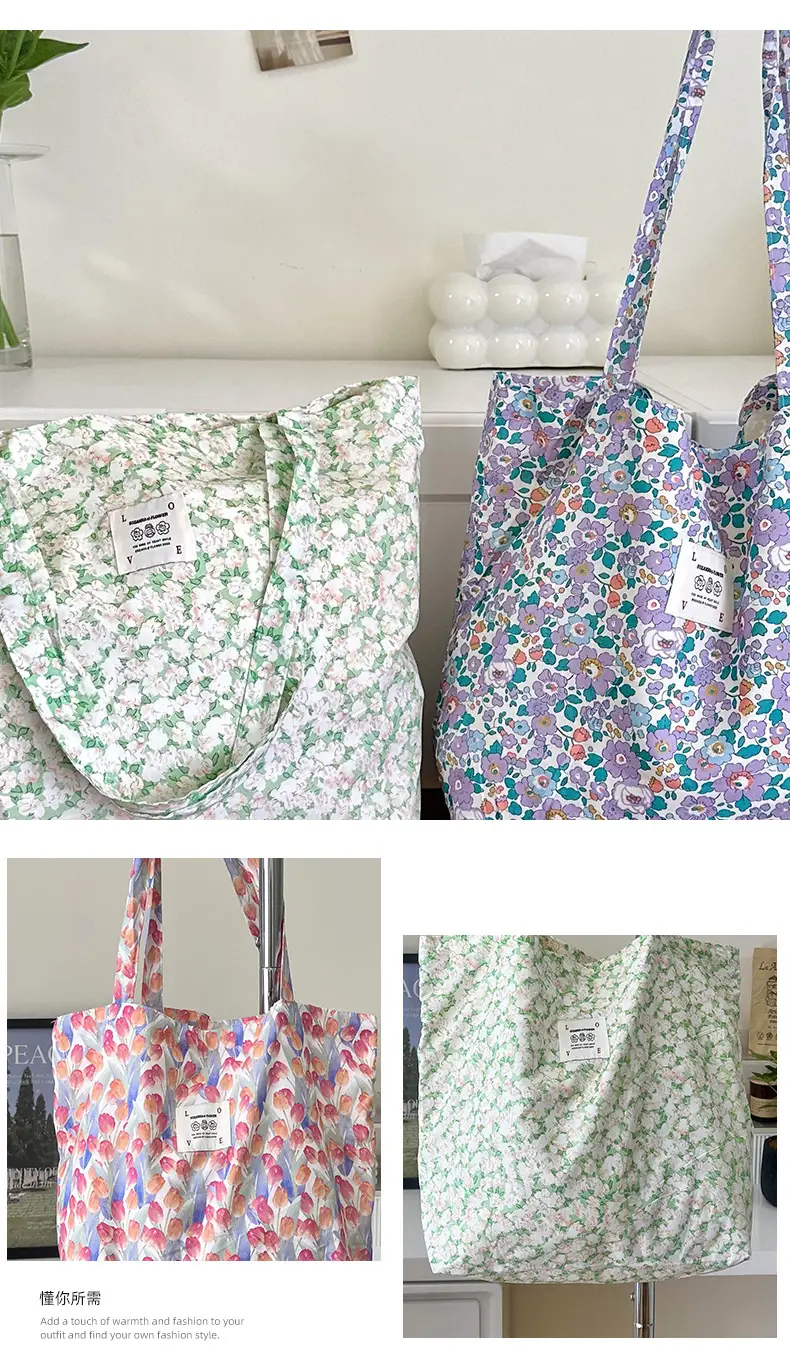 Vintage Floral Canvas Shoulder Bag for Students — feature 9