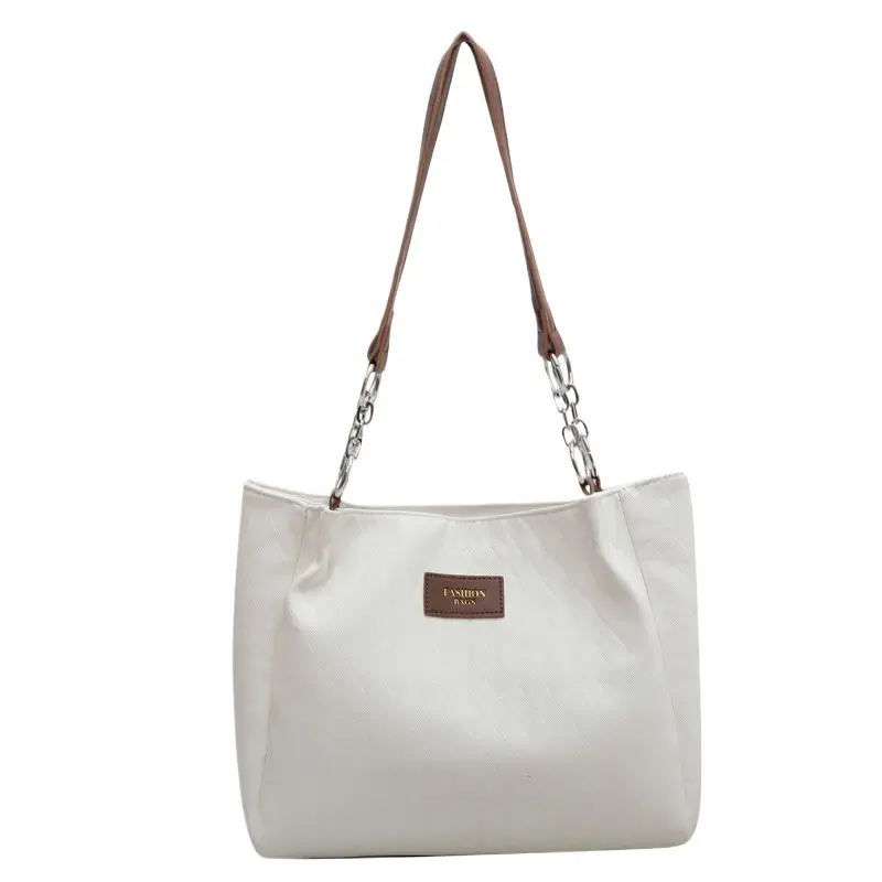 White Leather Tote Bag for Women 2026 Summer