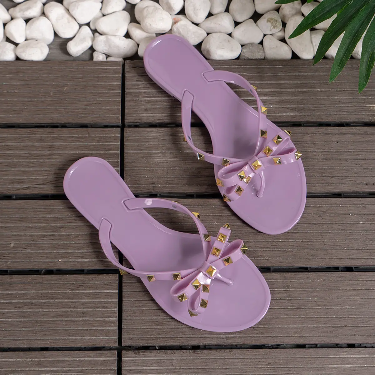 2025 Bow Rivet Flip Flops Women Black — feature 14