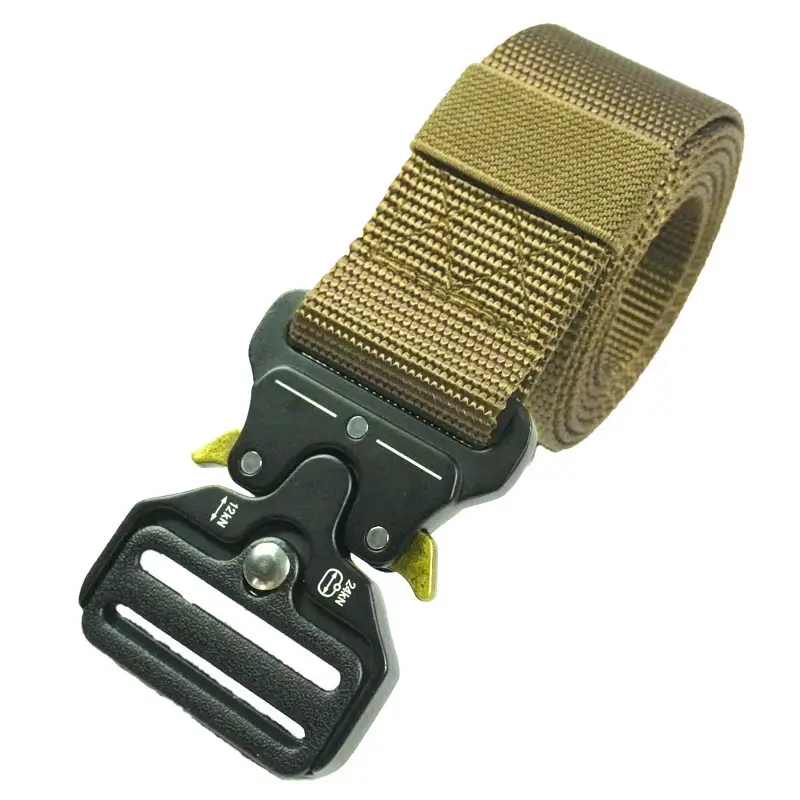 Men's Green Nylon Tactical Belt with Cobra Buckle - Image 2