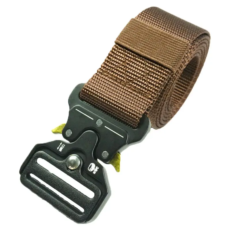 Men's Green Nylon Tactical Belt with Cobra Buckle - Image 4