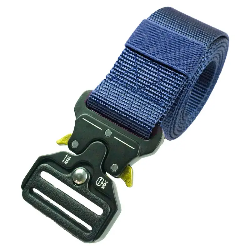 Men's Green Nylon Tactical Belt with Cobra Buckle - Image 6