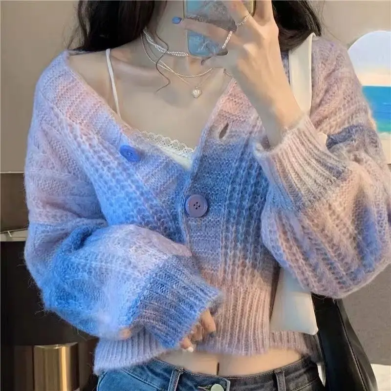 mohair gradient wool yarn handmade diy seven star blanket scarf sweater coat textile yarn wool — feature 5