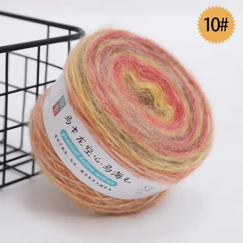 mohair gradient wool yarn handmade diy seven star blanket scarf sweater coat textile yarn wool