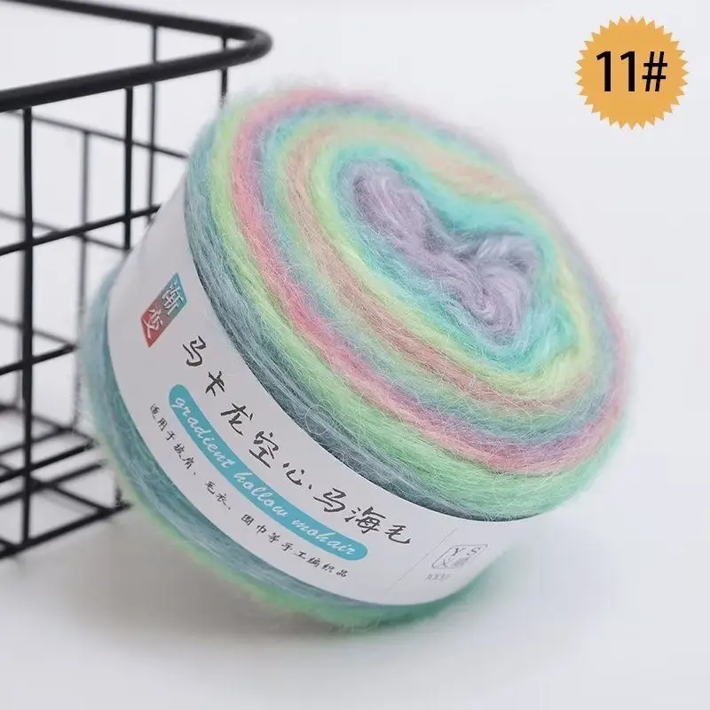 mohair gradient wool yarn handmade diy seven star blanket scarf sweater coat textile yarn wool