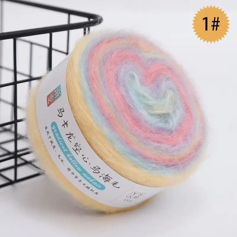 mohair gradient wool yarn handmade diy seven star blanket scarf sweater coat textile yarn wool