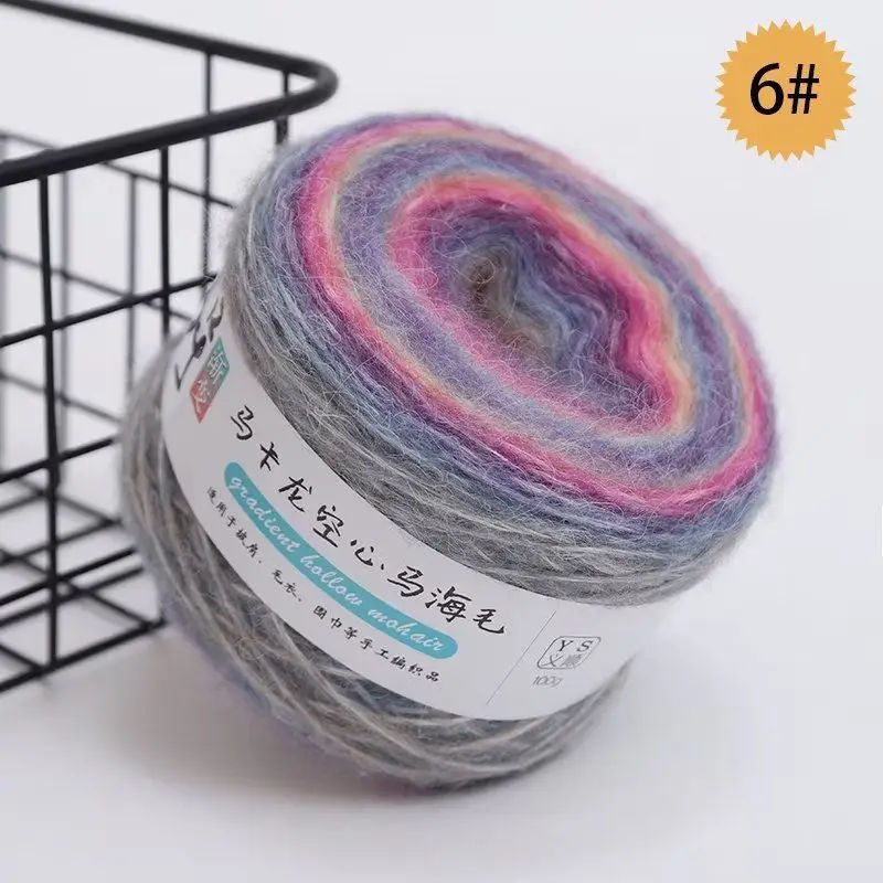 mohair gradient wool yarn handmade diy seven star blanket scarf sweater coat textile yarn wool