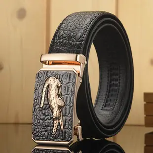 Men's Black Retro Buckle Belt Cowhide Split Leather — feature 7