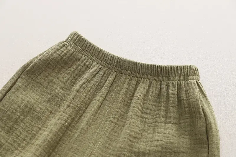 2024 Summer Boys T-Shirt Shorts Set Olive Green — feature 10
