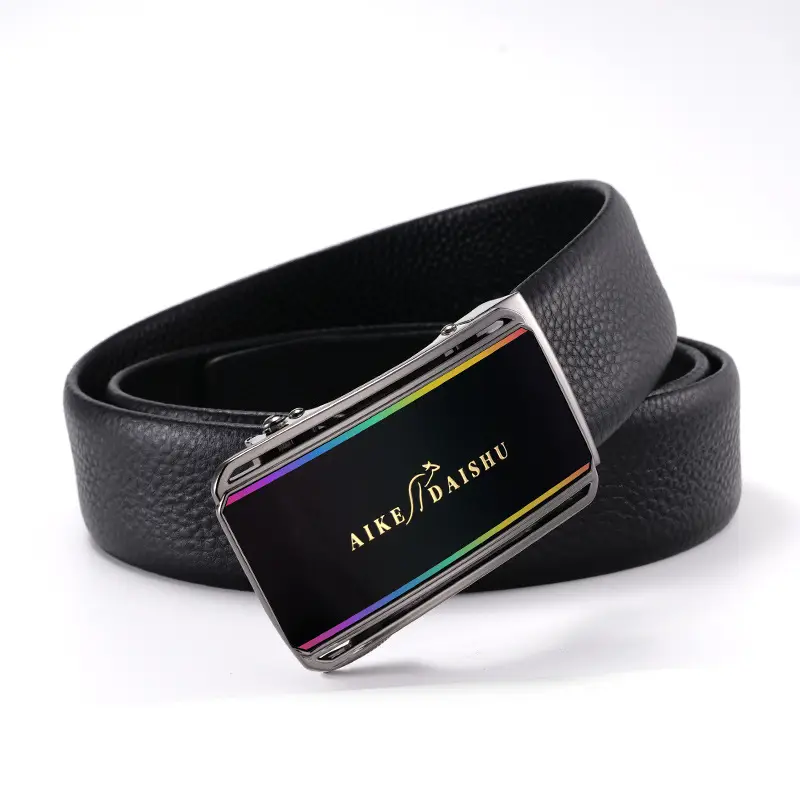 Men's Rainbow Logo Genuine Leather Belt - Image 4