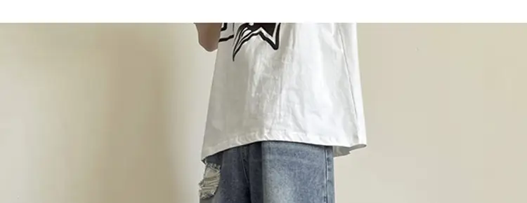 Men's Wide Leg Ripped Denim Jeans Summer Casual Pants — feature 15