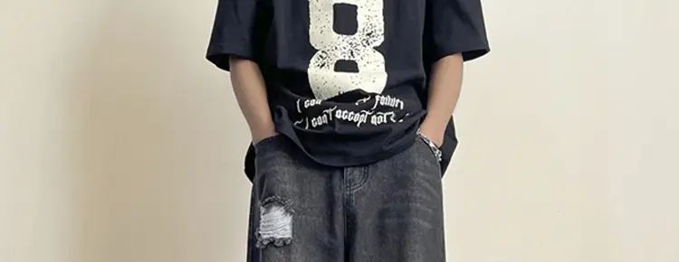 Men's Wide Leg Ripped Denim Jeans Summer Casual Pants — feature 20
