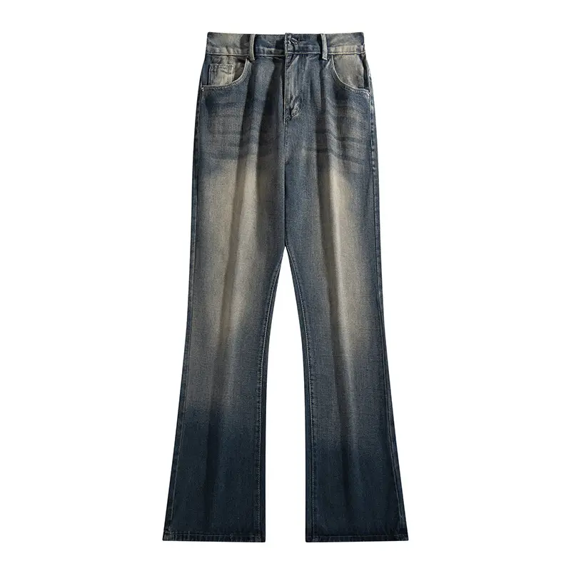 Men's Grey Denim Pants Loose Straight Fit