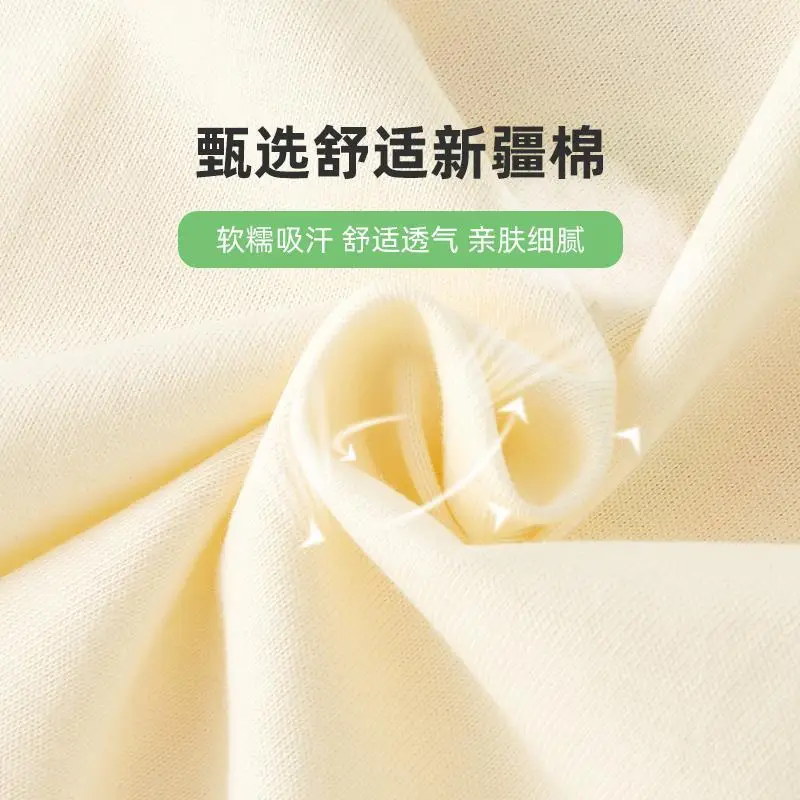 Children's Cotton T-shirt Peach Cactus Print Summer Wear - Image 9