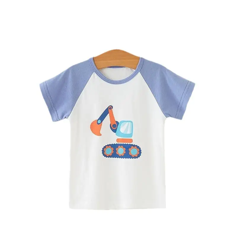 Children's Cotton T-shirt Peach Cactus Print Summer Wear - Image 11