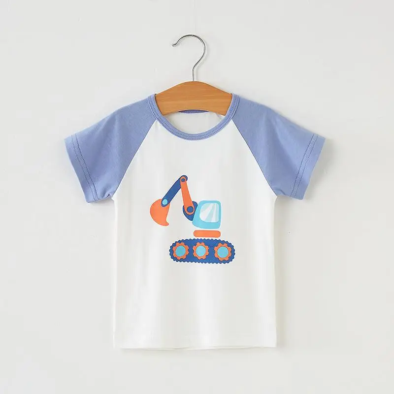 Children's Cotton T-shirt Peach Cactus Print Summer Wear - Image 5