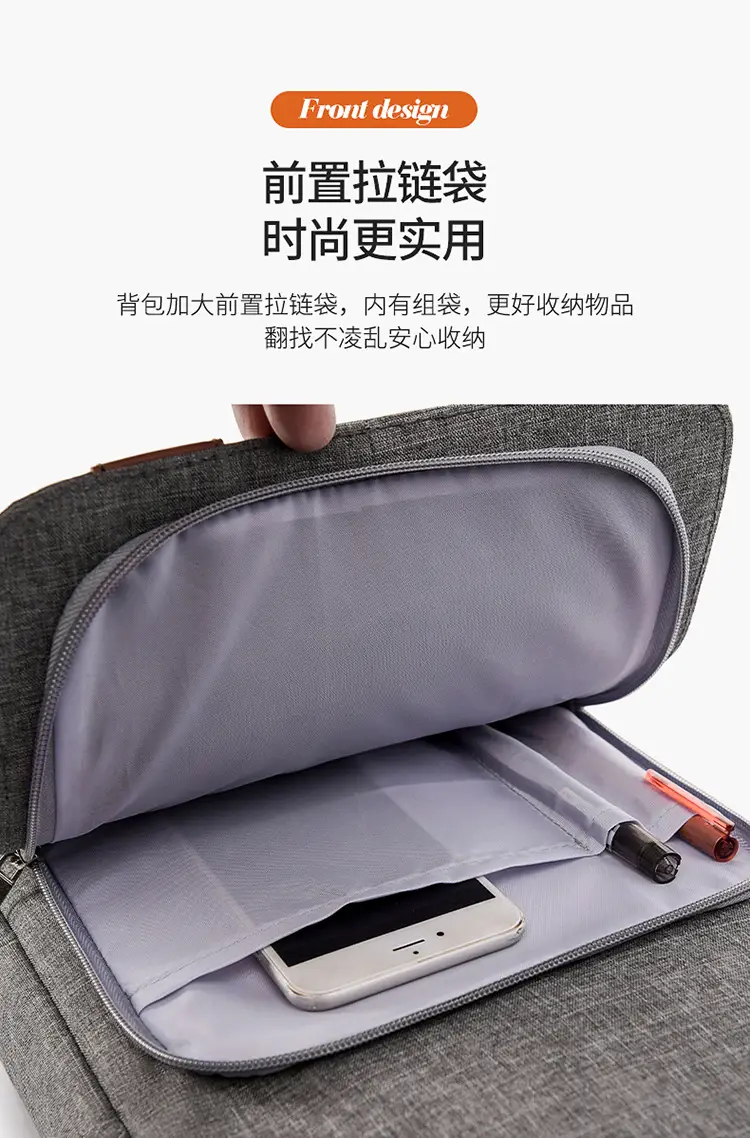 Men's 13inch Notebook Bag Navy Blue Shoulder Crossbody — feature 10