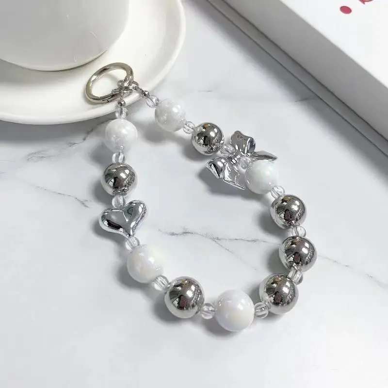 Ins Love Bow Bracelet for Mobile Phone Case Earphone Case Bag Jewelry Pendant Handmade Beaded Keychain — feature 8
