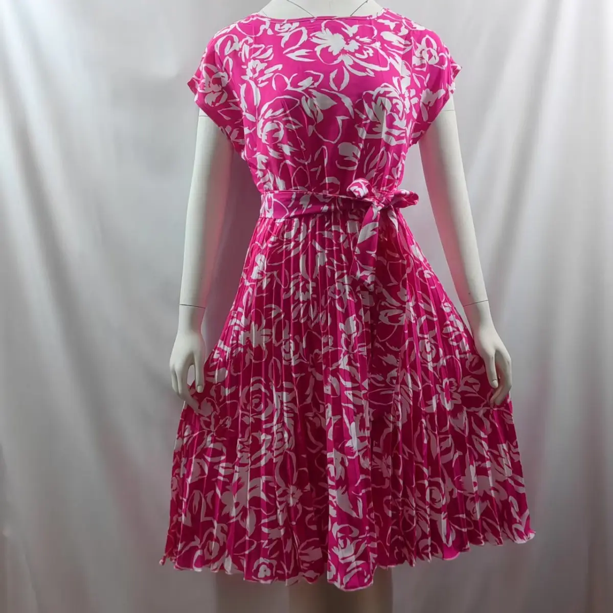 Green Floral Pleated Skirt for Women Spring Summer Wear - Image 13