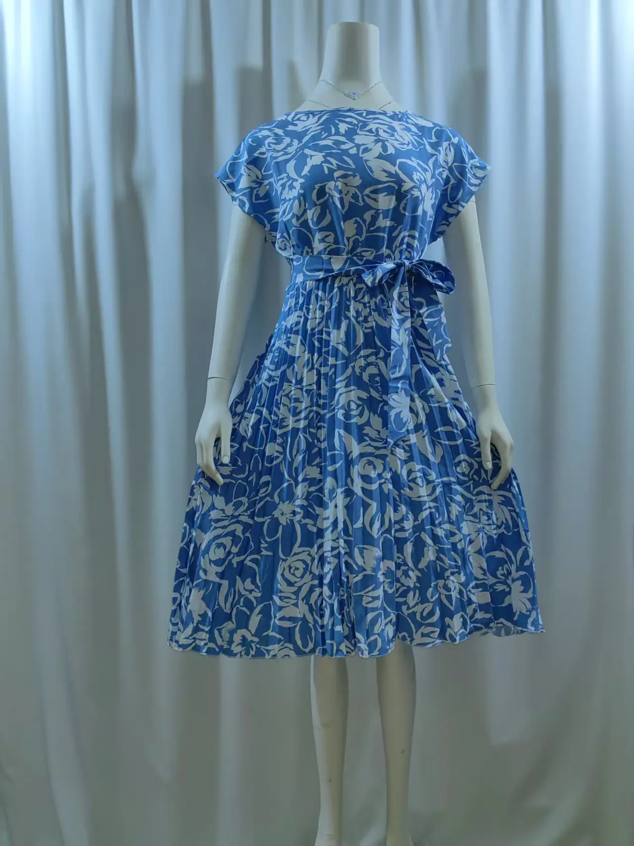 Green Floral Pleated Skirt for Women Spring Summer Wear - Image 7