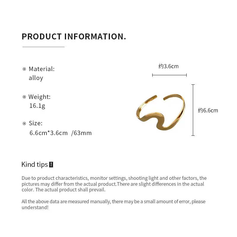 European and American wave metal open bracelet simple design twist arm ring bracelet cold wind cross-border jewelry wholesale — feature 3