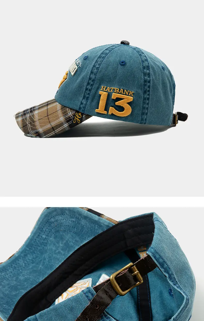 Women's Red Diamond Embroidered Hat Plaid Cap — feature 4