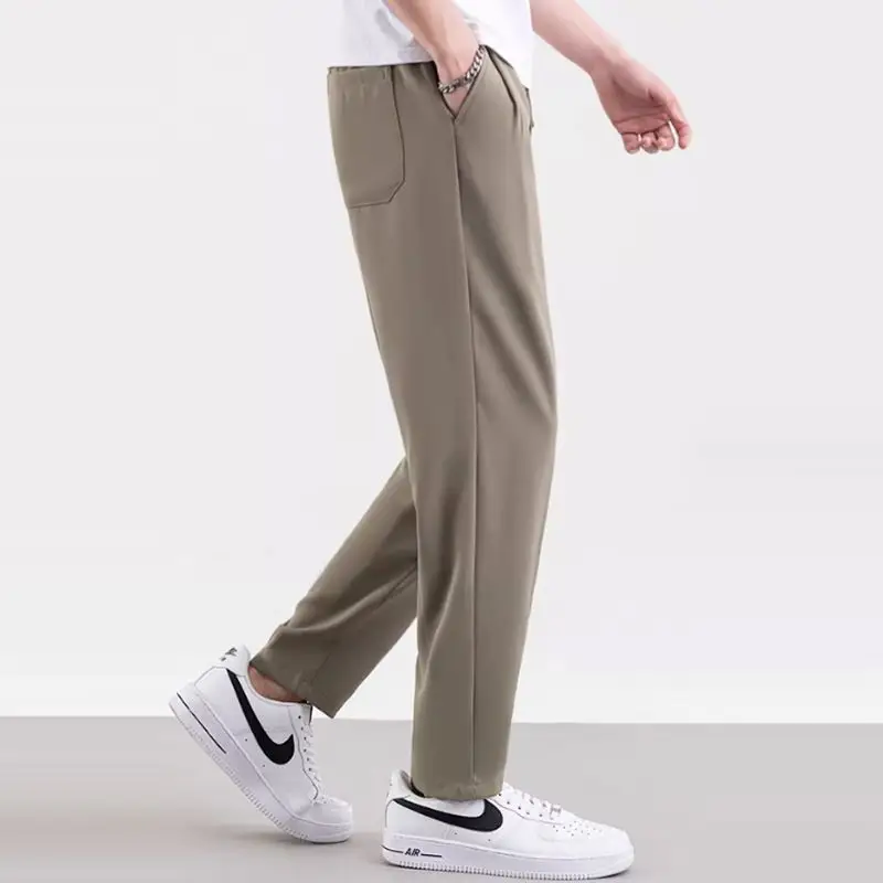 Men Black Wrinkle Resistant Straight Leg Pants - Image 4