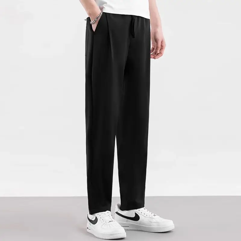 Men Black Wrinkle Resistant Straight Leg Pants - Image 5
