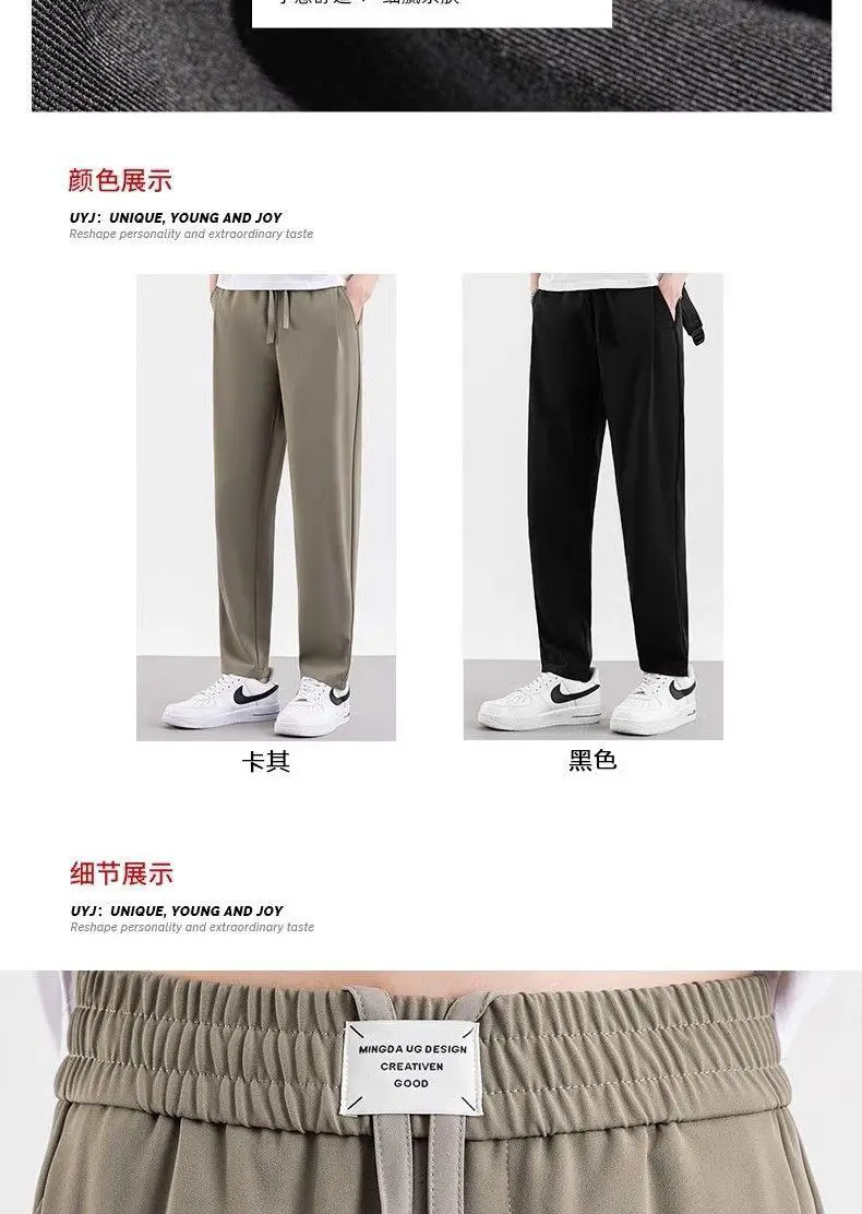 Men Black Wrinkle Resistant Straight Leg Pants — feature 5