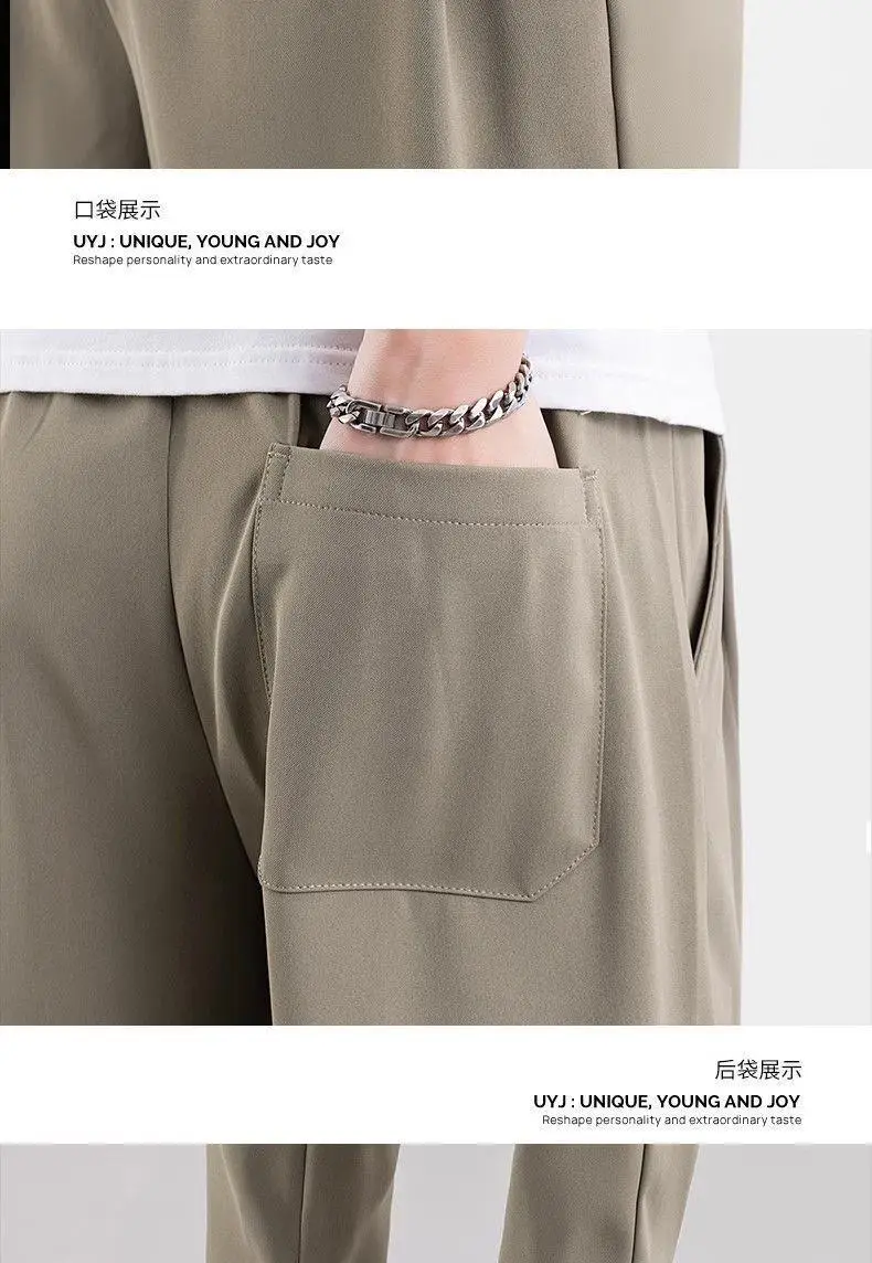 Men Black Wrinkle Resistant Straight Leg Pants — feature 7