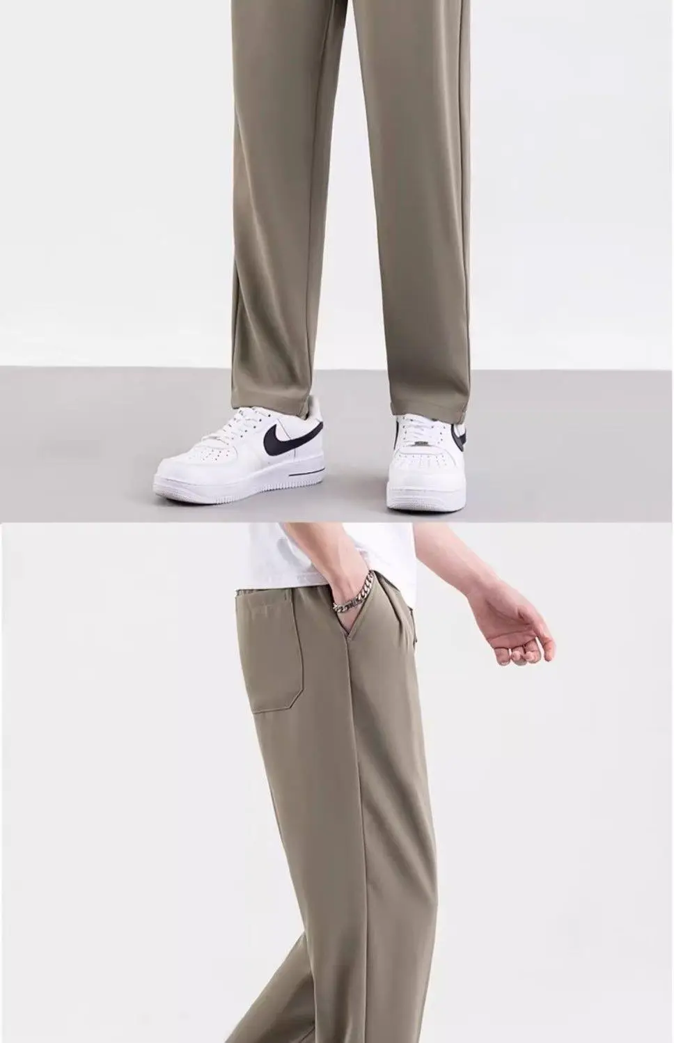 Men Black Wrinkle Resistant Straight Leg Pants — feature 9