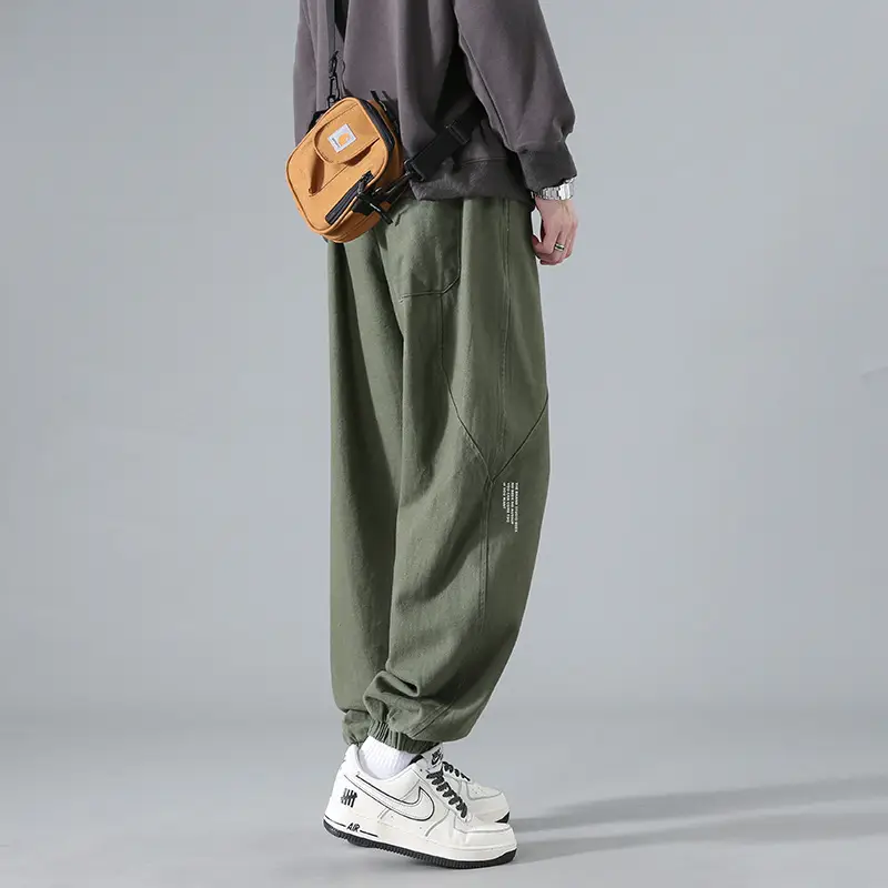 Men's Japanese Vintage Ankle-Length Trousers Tan