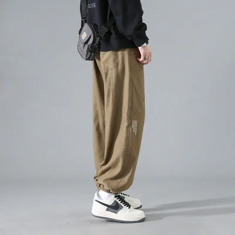 Men's Japanese Vintage Ankle-Length Trousers Tan