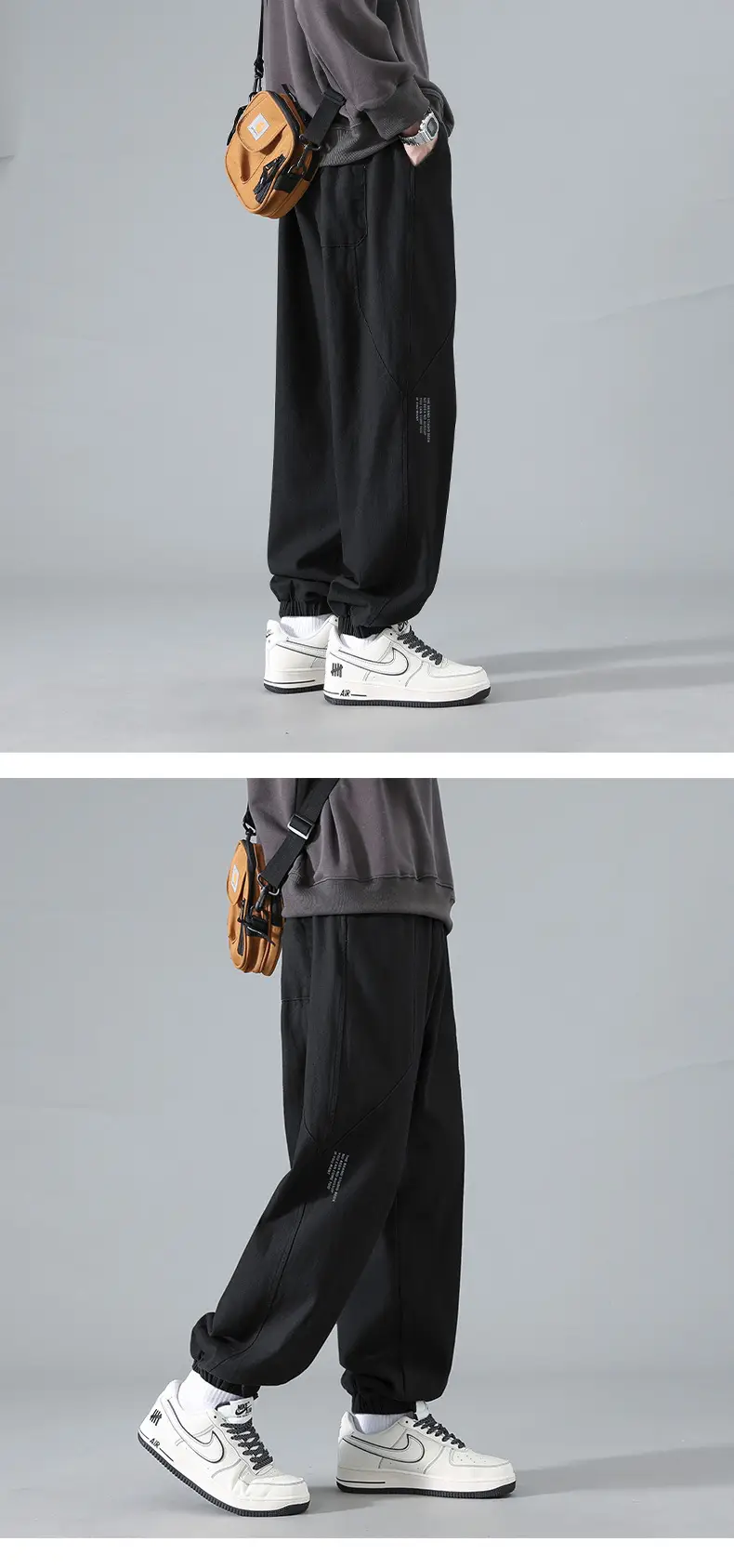 Men's Japanese Vintage Ankle-Length Trousers Tan — feature 8