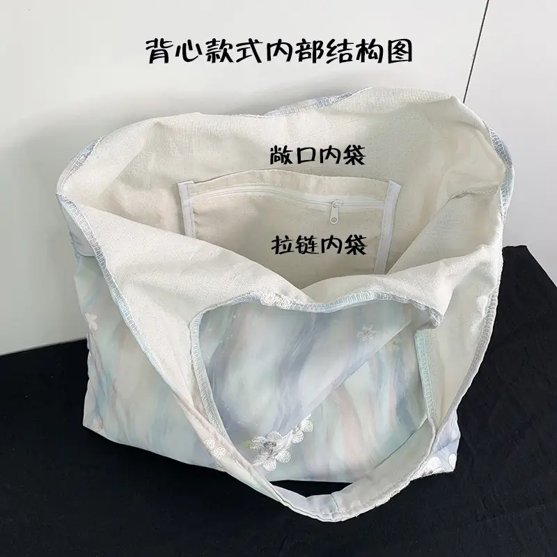 2026 Embroidered Canvas Tote Bag Single Shoulder Large Capacity — feature 2