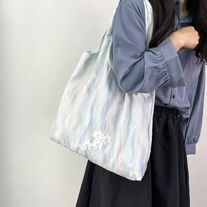 2026 Embroidered Canvas Tote Bag Single Shoulder Large Capacity — feature 25