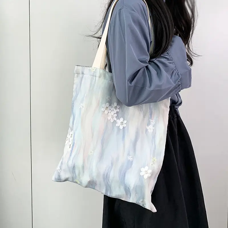 2026 Embroidered Canvas Tote Bag Single Shoulder Large Capacity — feature 27
