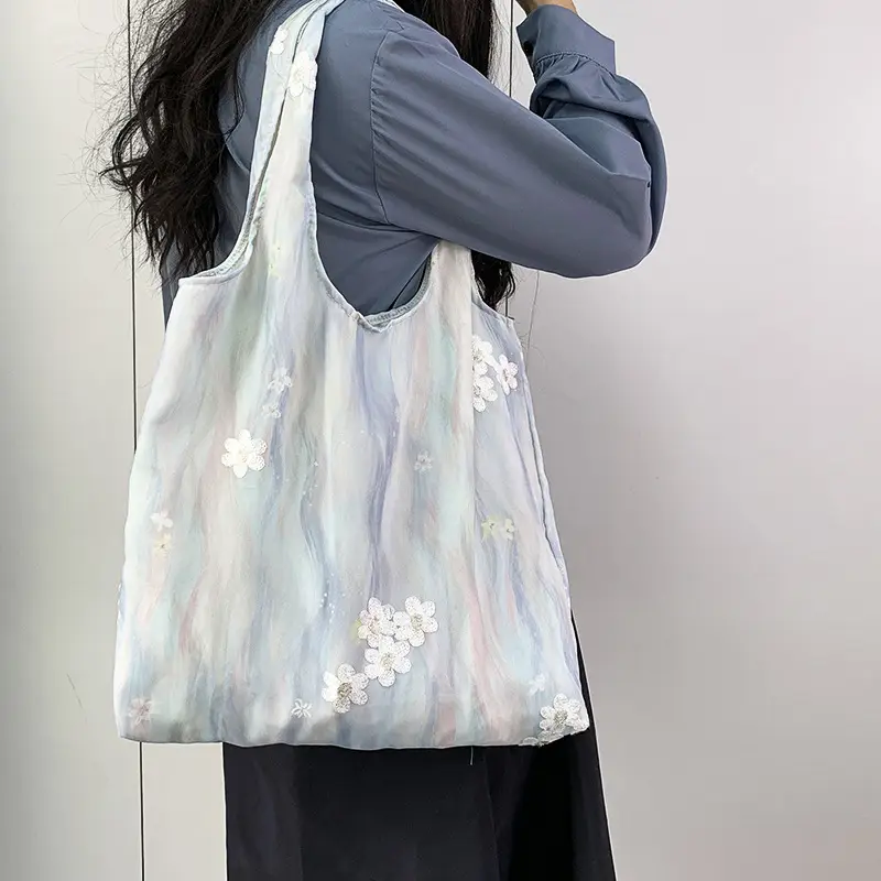 2026 Embroidered Canvas Tote Bag Single Shoulder Large Capacity — feature 4