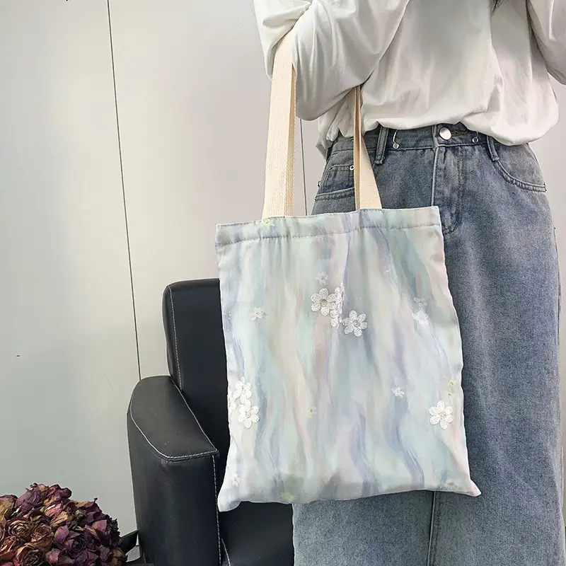 2026 Embroidered Canvas Tote Bag Single Shoulder Large Capacity — feature 5