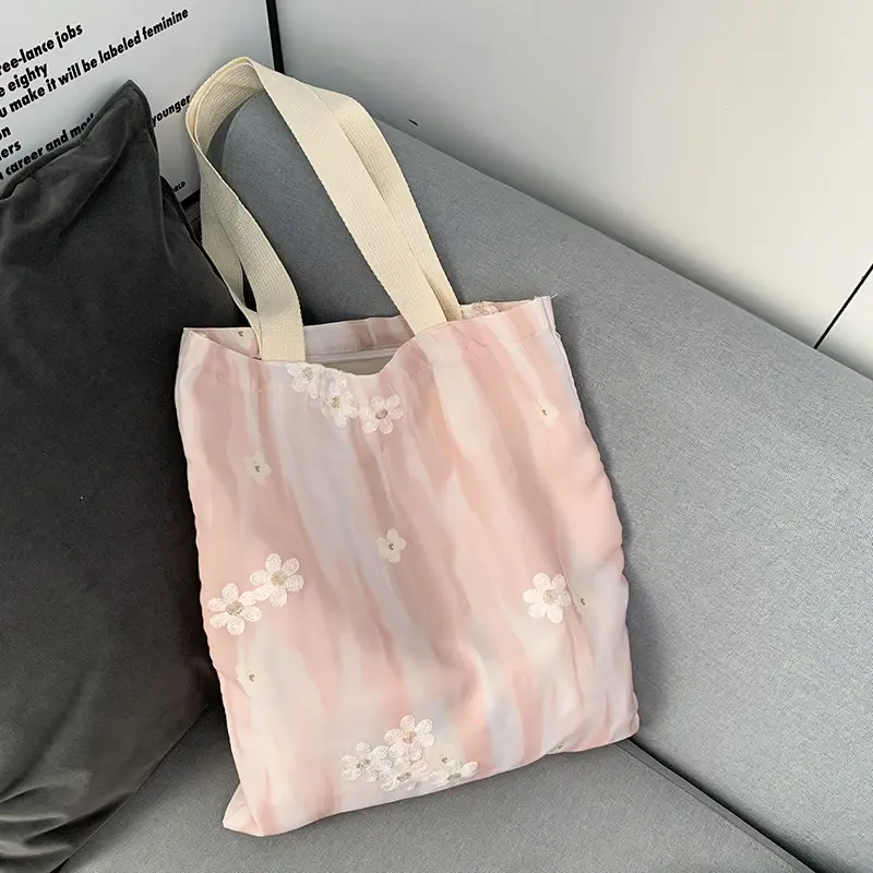 2026 Embroidered Canvas Tote Bag Single Shoulder Large Capacity — feature 9