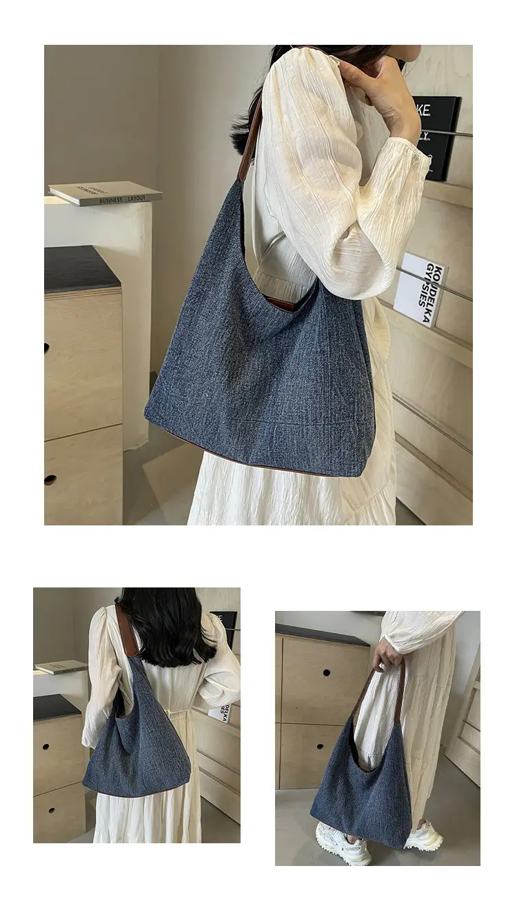 Women Denim Shoulder Tote Bag Large Capacity 2024 — feature 10