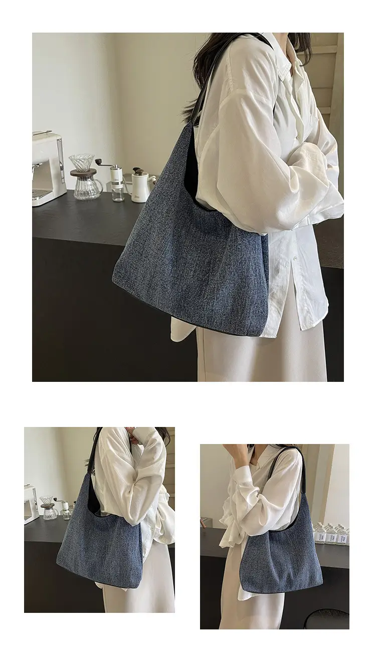 Women Denim Shoulder Tote Bag Large Capacity 2024 — feature 11