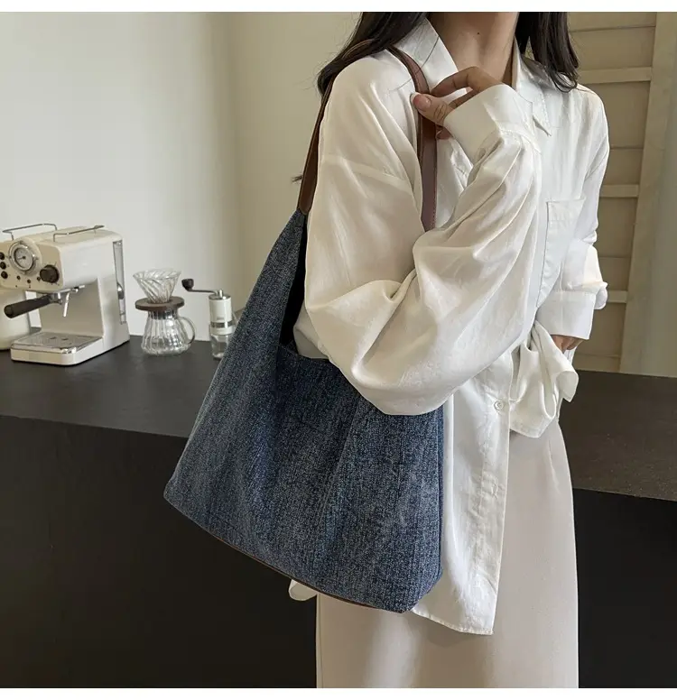 Women Denim Shoulder Tote Bag Large Capacity 2024 — feature 15