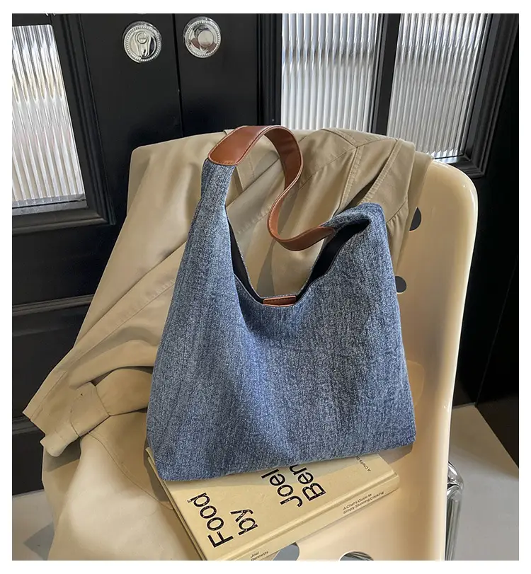 Women Denim Shoulder Tote Bag Large Capacity 2024 — feature 3