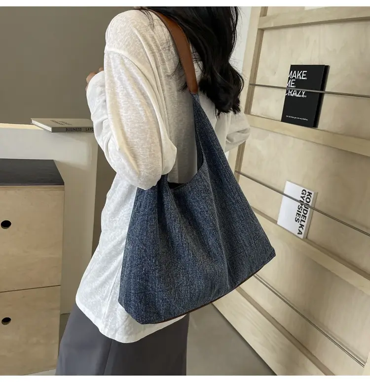 Women Denim Shoulder Tote Bag Large Capacity 2024 — feature 45